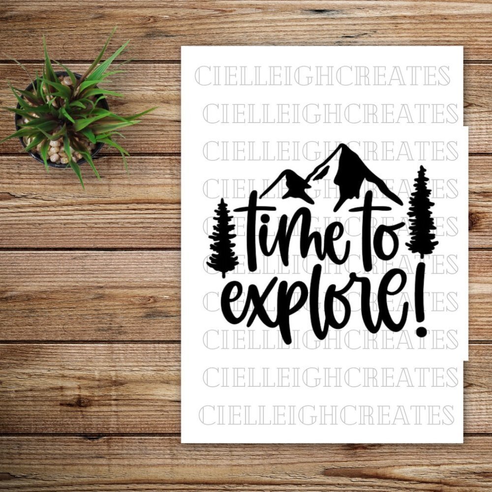 *2 for $20* Time to Explore Mountains Trees vinyl decal Handcrafted